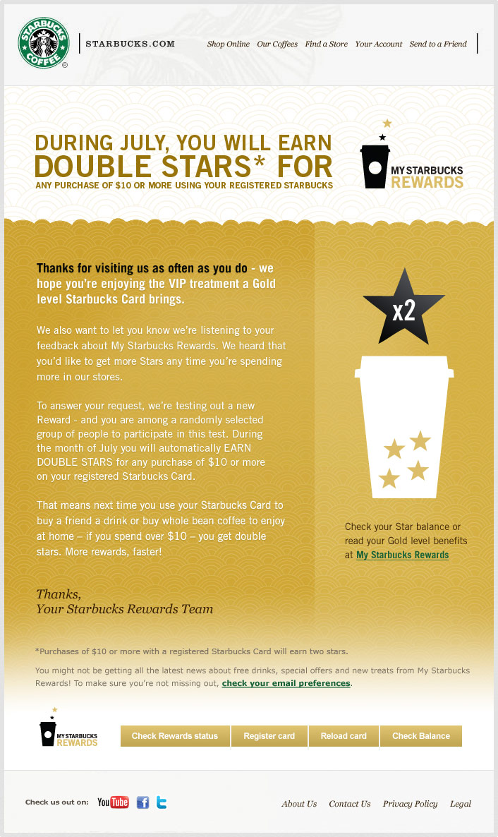 Starbucks Rewards Double